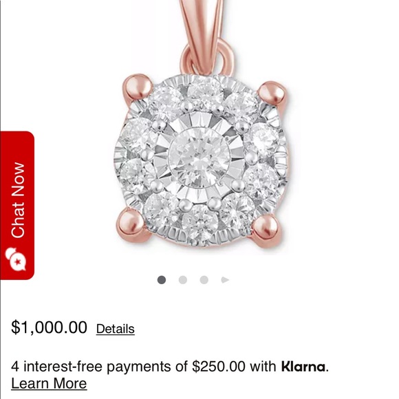 Diamond halo pendant necklace - Picture 6 of 6